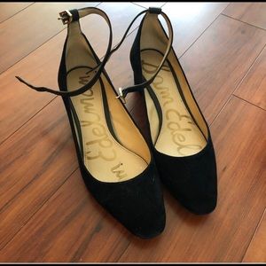 sam edelman black suede heels 7.5
